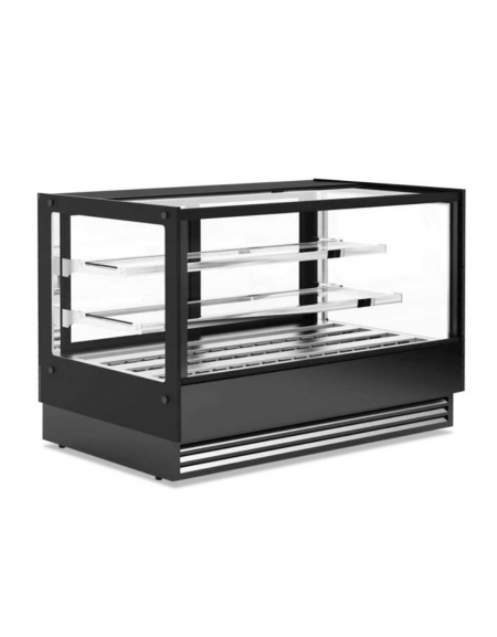 Vetrina calda soprabanco ventilata in acciaio AISI 304 - 2 ripiani - temperatura +30°C/+80°C - cm 90x53x73h