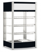 Vetrina calda soprabanco ventilata in acciaio e alluminio - 3 ripiani - temperatura +30°C/+90°C - cm 46x43x78,5h