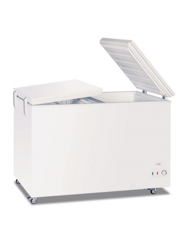 Congelatore a pozzo statico porta cieca sistema flip-flop - lt. 383 lordi - temperatura -10°C/-23°C - cm 133x68x89,5h