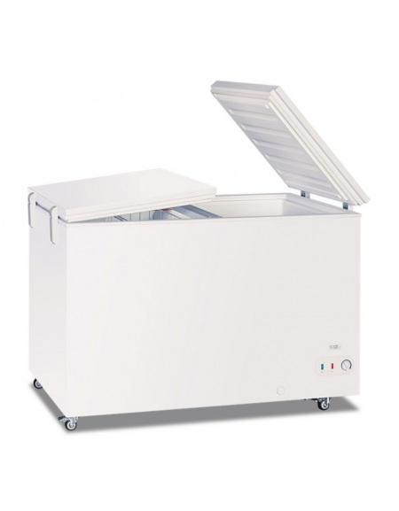 Congelatore a pozzo statico porta cieca sistema flip-flop - lt. 383 lordi - temperatura -10°C/-23°C - cm 133x68x89,5h