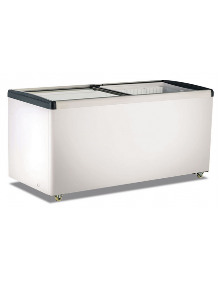 Frigo/Congelatore statico a pozzo vetro piatto scorrevole-Luce interna-Temperatura 0°C/+10°C oppure -18°C/0°C-cm 182,4x65,3x90h