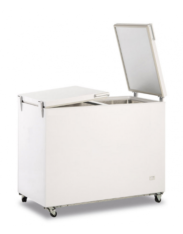 Congelatore a pozzo con porta cieca sistema flip-flop e interno in alluminio martellato- statico -23°/-13°C - cm 106x63x87,5h