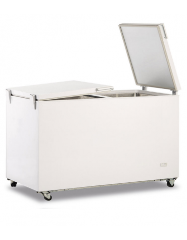 Congelatore a pozzo con porta cieca sistema flip-flop e interno in alluminio martellato- statico -23°/-13°C - cm 155,5x63x87,5h