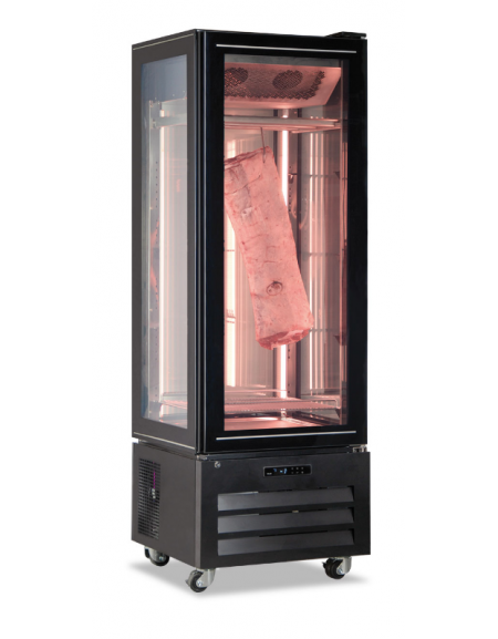 Frigo vetrina per conservazione ed esposizione carne  - interno in acciaio inox  AISI 304 - temp. -1°/+5 °C - cm 65x65x195h