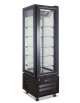Vetrina pasticceria ventilata no frost +2°/+8°C con 4 lati in vetro - colore nero - 1 porta - capacità 258 Lt - cm 45x65x195h