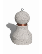 Dissuasore traffico stradale in cemento - Colore grigio pietra - con fascia CATARIFRANGENTE  - cm Ø50x75h