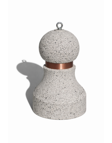 Dissuasore traffico stradale in cemento - Colore grigio pietra - con fascia CATARIFRANGENTE  - cm Ø50x75h