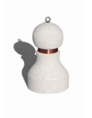 Dissuasore traffico stradale in cemento - Colore bianco pietra - fascia CATARIFRANGENTE  - cm Ø50x75h - Conforme ai CAM