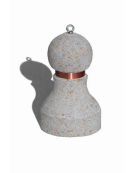 Dissuasore traffico stradale in cemento - Colore grigio travertino - con fascia CATARIFRANGENTE  - cm Ø50x75h