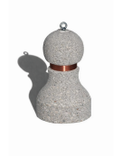 Dissuasore traffico stradale in cemento - Colore bianco sabbiato - con fascia CATARIFRANGENTE  - cm Ø50x75h