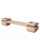 Panchina in cemento calcestruzzo seduta liscia con 2 fioriere laterali - colore Bianco travertino - cm 310x60x65h - CAM