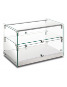 Vetrina neutra 2 ripiani per bar e colazione - struttura in acciaio - cm 55,5x36,1x37,9h
