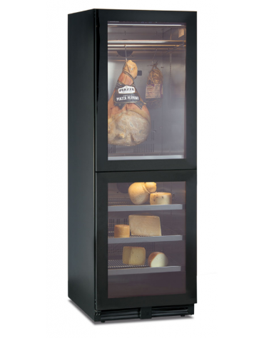 Frigo vetrina verticale doppia porta per conservazione salumi e formaggi - temp. 0°/+20 °C - Classe B - cm 59,5x70x180,4h
