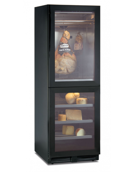 Frigo vetrina verticale doppia porta per conservazione salumi e formaggi - temp. 0°/+20 °C - Classe B - cm 59,5x70x180,4h