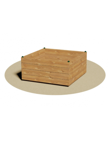 Fioriera quadrata in legno di pino nordico impregnato - cm 100x100x50h