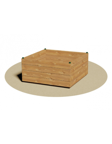 Fioriera quadrata in legno di pino nordico impregnato - cm 100x100x50h