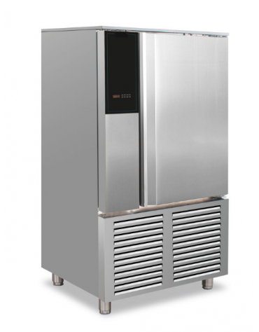 Abbattitore di temperatura in acciaio AISI 304 - capacità N°10 Teglie GN 1/1 (non incluse) - temp. -35°/+5°C - cm 80x87,7x166,5h