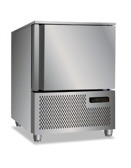 Abbattitore di temperatura in acciaio AISI 201 - capacità 5 Teglie cm 53x32,5x4h (non incluse) - temp.-40°/+8°C - cm 76x73x85h