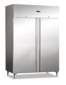 Armadio refrigerato 2 porte ventilato in acciaio AISI 201 - Lt. 1400 - temperatura +2°/+8°C - Classe D - cm 148x83x201h
