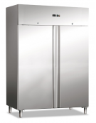 Armadio refrigerato 2 porte ventilato in acciaio AISI 201 - Lt. 1400 - temperatura +2°/+8°C - Classe D - cm 148x83x201h