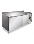 Tavolo refrigerato BT congelatore negativo 3 porte in AISI 304 con alzatina ventilato -18°-22°C - Classe D - cm 179,5x60x96h
