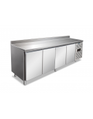 Tavolo refrigerato BT congelatore negativo 4 porte in AISI 304 con alzatina ventilato -18°-22°C - Classe D - cm 223x60x96h