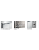 Tavolo refrigerato inox AISI 304 ventilato -2°/+8°C - 2 porte e 1 cassettiera da N°2 cassetti GN 1/2 -Classe B - cm 179,5x70x86h