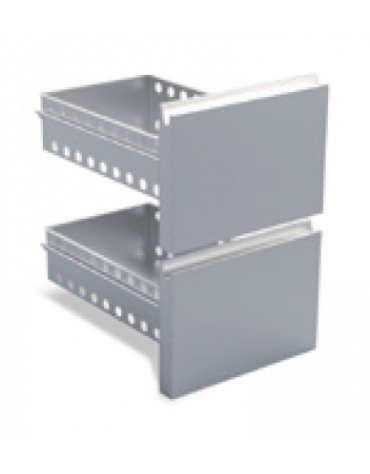 Set 2 cassetti GN 1/2 in acciaio AISI 304 per banchi refrigerati.