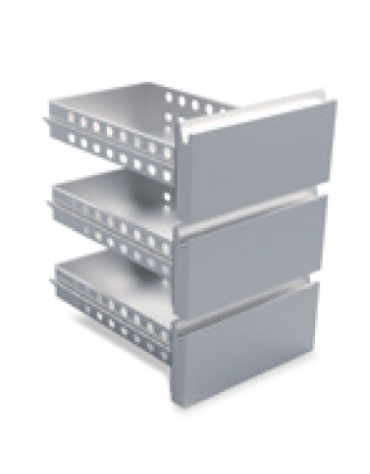 Set 3 cassetti GN 1/3 in acciaio AISI 304 per banchi refrigerati