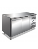 Tavolo refrigerato 2 ante in acciaio inox AISI 201 - ventilato temperatura normale +2°/+8 °C - Classe C - cm 136x70x85h