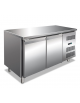 Tavolo refrigerato 2 ante in acciaio inox AISI 201 - ventilato temperatura normale +2°/+8 °C - Classe C - cm 136x70x85h