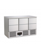 Banco saladette in acciio inox AISI 304 - 4 cassetti - statico con agitatore +2°/+8°C - capacità Lt 257 - Classe C -cm 90x70x87h
