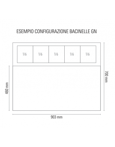 Saladette inox 2 porte con vetrina refrigerata per bacinelle Gastronorm - statico con agitatore +2°/+8°C - cm 90x70x118h