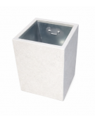 CESTONE GETTACARTE MONOBLOCCO QUADRATO IN CALCESTRUZZO COLORE BIANCO PIETRA - CM 60x60x70H - Conforme ai CAM
