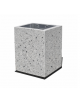 CESTONE GETTACARTE MONOBLOCCO QUADRATO IN CALCESTRUZZO COLORE GRIGIO PIETRA - cm 50x50x70h - Conforme ai CAM