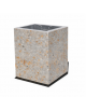 CESTONE GETTACARTE MONOBLOCCO QUADRATO IN CALCESTRUZZO COLORE GRIGIO TRAVERTINO - cm 50x50x70h - Conforme ai CAM