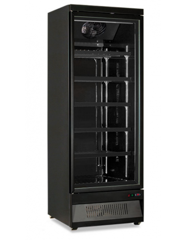 Armadio murale refrigerato ventilato con porta a vetro - colore nero - temp. +1°C/+10°C - Classe B - cm 75x76x200,3h