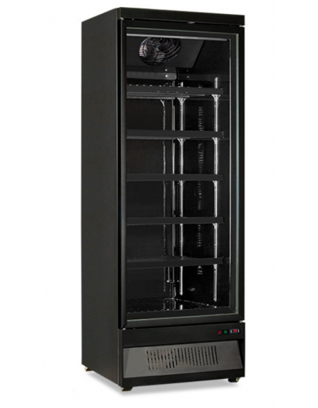 Armadio murale refrigerato ventilato con porta a vetro - colore nero - temp. +1°C/+10°C - Classe B - cm 75x76x200,3h