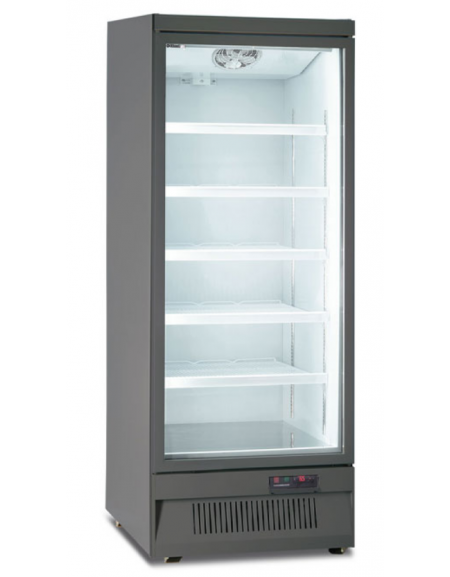Armadio murale refrigerato ventilato con porta a vetro - colore grigio - temp. +1°C/+10°C - Classe B - cm 75x76x200,3h