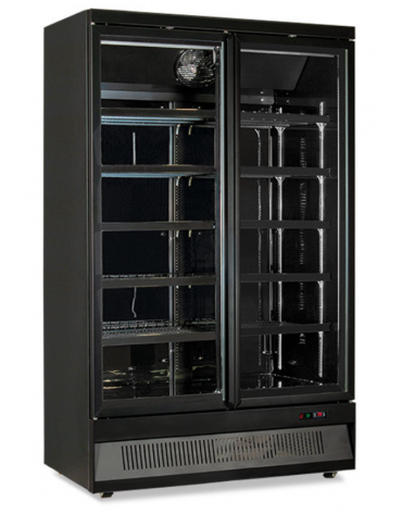 Murale refrigerato ventilato +1°/+10°C a doppia porta a battente - colore mobile esterno nero RAL9005 - cm 125,3x71x200,3h