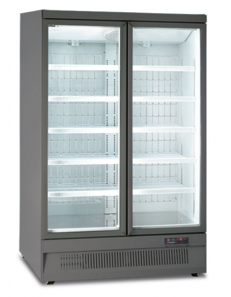 Murale refrigerato ventilato +1°/+10°C a doppia porta a battente - colore mobile esterno nero RAL9005 - cm 125,3x71x200,3h