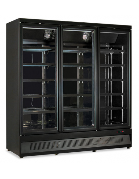Armadio refrigerato ventilato +1°/+10°C a 3 porte a battente - colore mobile esterno nero RAL9005 - cm 188x71x200,3h
