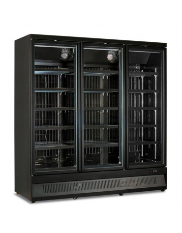 Murale refrigerato ventilato +1°/+10°C a doppia porta a battente - colore mobile esterno nero RAL9005 - cm 125,3x71x200,3h