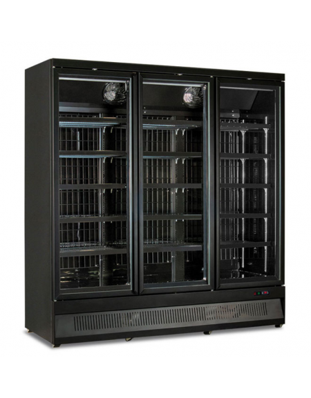 Murale refrigerato ventilato +1°/+10°C a doppia porta a battente - colore mobile esterno nero RAL9005 - cm 125,3x71x200,3h