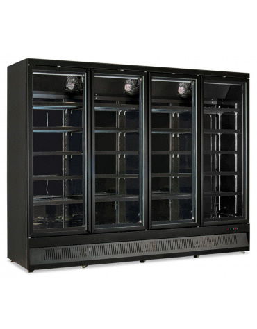 Armadio refrigerato ventilato +1°/+10°C a 3 porte a battente - colore mobile esterno nero RAL9005 - cm 188x71x200,3h