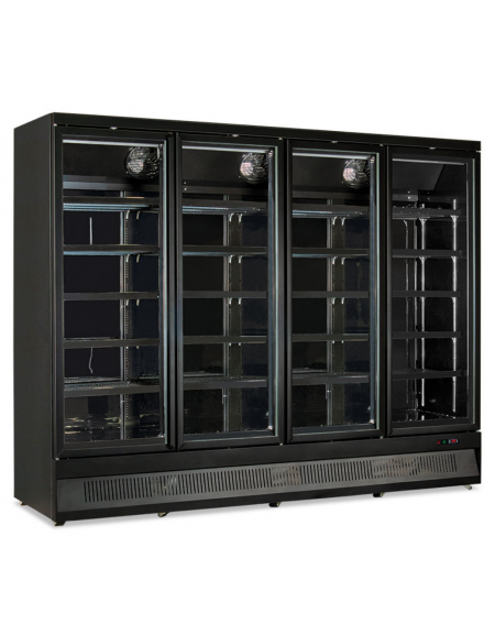 Armadio refrigerato ventilato +1°/+10°C a 3 porte a battente - colore mobile esterno nero RAL9005 - cm 188x71x200,3h