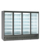 Armadio refrigerato ventilato +1°/+10°C a 4 porte a battente - colore mobile esterno nero RAL7015 - cm 250,8x71x200,3h