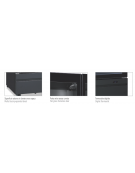 Armadio murale refrigerato ventilato 3 porte vetro senza cornice - colore nero opaco - temp. 0°/+10°C - cm 187,3x72,7x196,7h