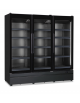 Armadio murale refrigerato ventilato 3 porte vetro senza cornice - colore nero opaco - temp. 0°/+10°C - cm 187,3x72,7x196,7h