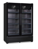 Armadio congelatore ventilato 2 porte vetro senza cornice - colore nero opaco - temp. -22°/-18 °C- cm 137x74,5x196,7h